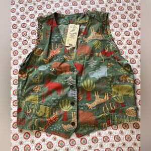 NWT Vintage Zoo Safari Animals Vest Size Large 90s